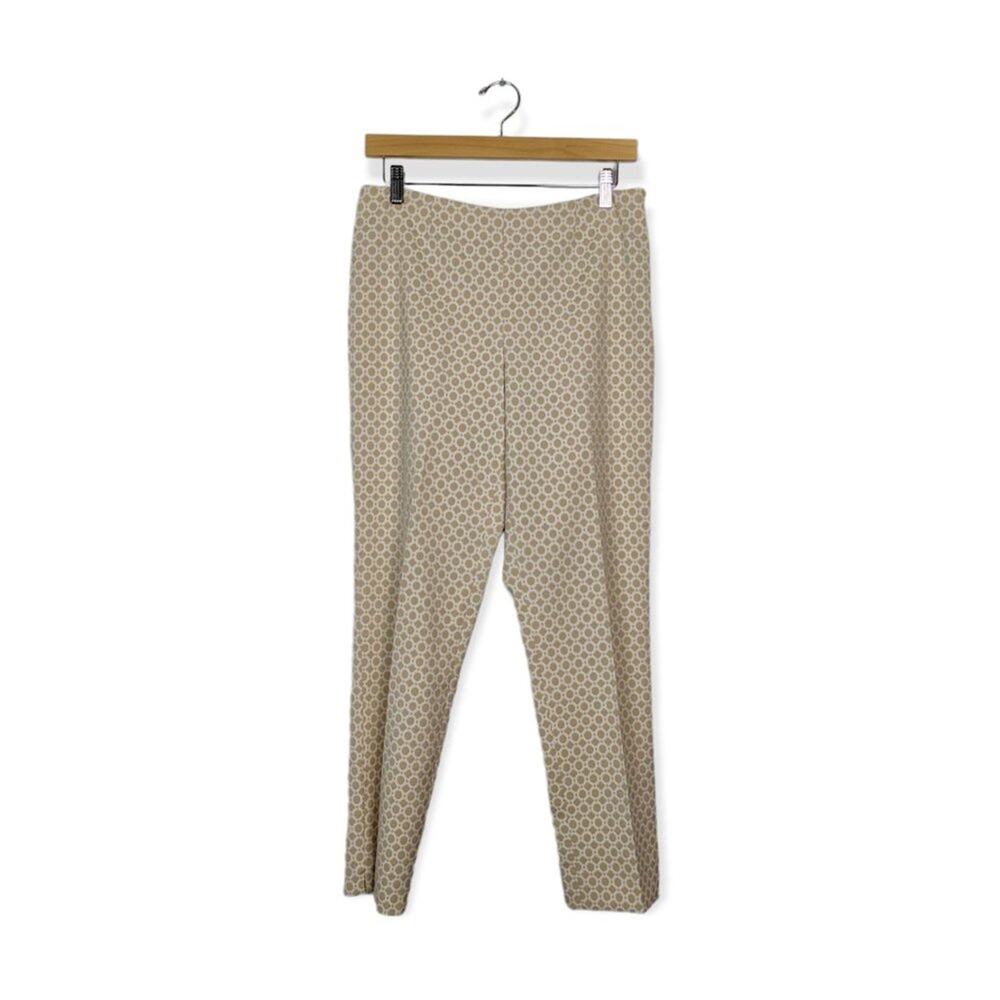 Peace of Cloth Womens Pants Tan Pattern Cropped Trouser Pants Size 6